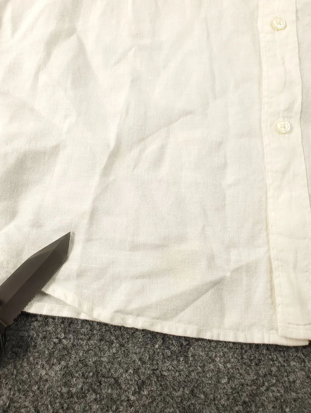 J. Crew Cream MEN’s  Linen-Blend Button-Down Shirt. Slim Fit